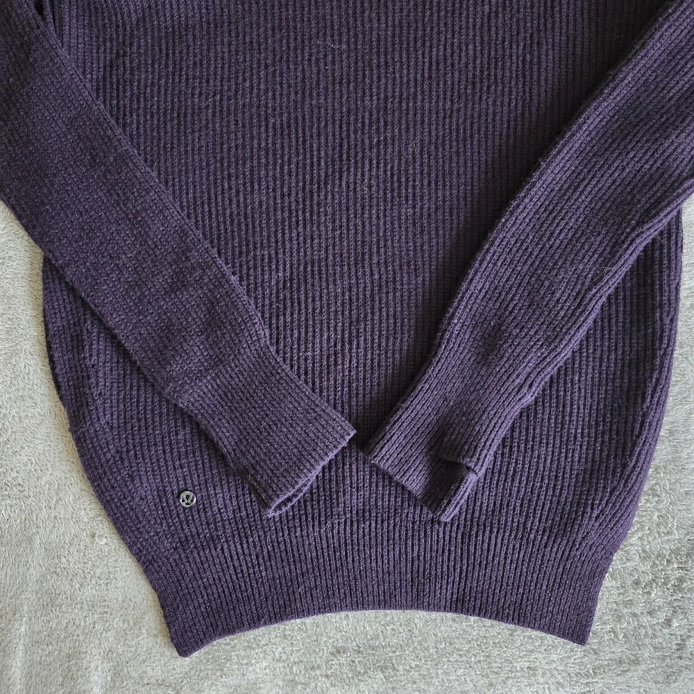 Lululemon Seva Merino Wool Sweater Black Cherry Size 8 - Picture 12 of 13